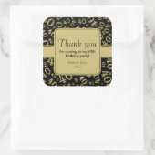 Dank u: Goud en Zwart 40e Nummerpatroon Vierkante Sticker (Tas)