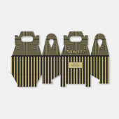 Dank u goud en zwart geometrische strepen patroon bedankdoosjes (Uitgevouwen)