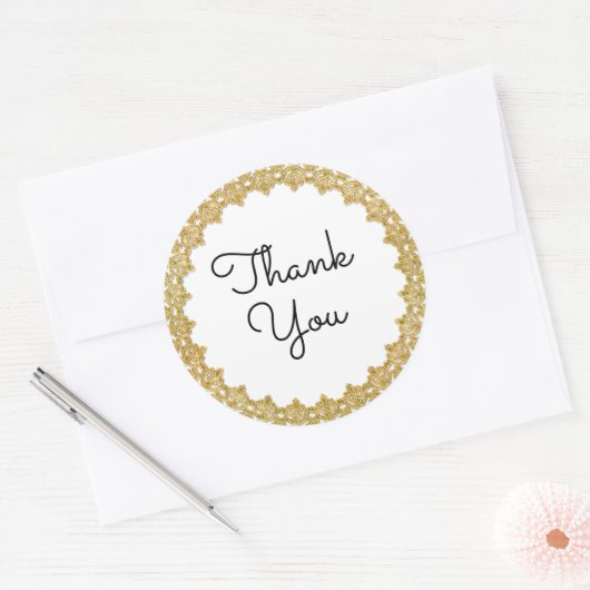 Dank u Goud Lijst Stickers (Envelop)
