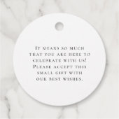 Dank u/goud/uw namen & bericht bruiloft bedankjes labels (Achterkant)