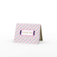 Dank u - Gouden, Blauwe, Roze en Witte stippen