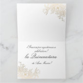 Dank U Gouden Bloemenscroll Foto-overlay Kaart (Binnen)