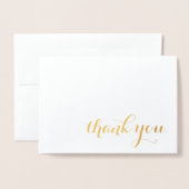 Dank u gouden folie folie kaarten (Voorkant met envelop)