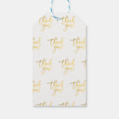 Dank u Gouden Folie Modern Script Wedding Favor Cadeaulabel (Achterkant)