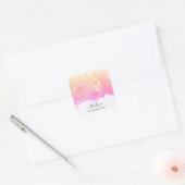 *~* DANK U Gouden Folie Ombre Roze Peach AP3 Vierkante Sticker (Envelop)