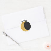 Dank u gouden folie textuur crescent maaneclipse ronde sticker (Envelop)