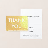 Dank u gouden folie zilveren folie kaart (Display)