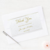 Dank u gouden handschrift tekst marmeren Sjabloon Rechthoekige Sticker (Envelop)