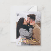 Dank u, gouden kalligrafie minimale vakantiefoto notitiekaartje (Voorkant)