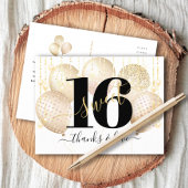 Dank u Gouden Luxe Lief 16 Verjaardagsballonnen Briefkaart