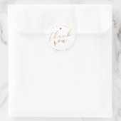Dank u, Gouden Moderne Script DIY Achtergrond Ronde Sticker (Tas)