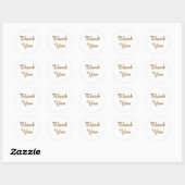 Dank u gouden script ronde sticker (Vel)