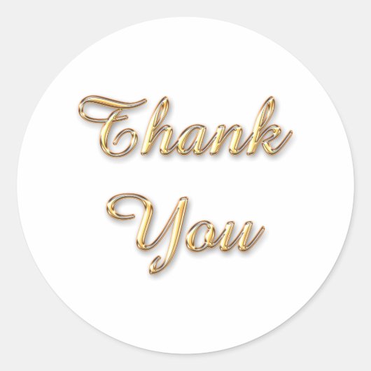Dank u gouden script ronde sticker (Voorkant)