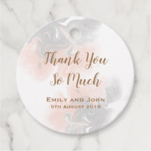 Dank u Gouden Typografie Grijs/Perzik Marmeren Bru