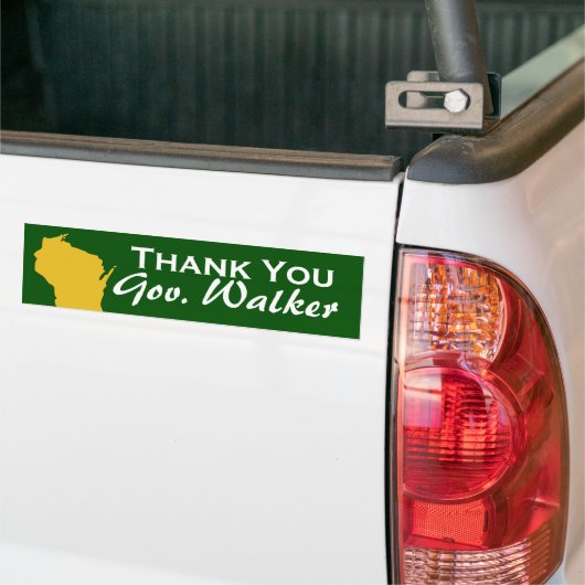 Dank u gouverneur Scott Walker van Wisconsin Bumpersticker (Op Truck)