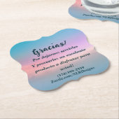 Dank u Gracias Sky Blue Pink Bewerk uw eigen Kartonnen Onderzetters (Gekanteld)