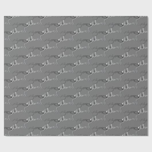 "Dank u" Gray Silvery Gradient Cadeaupapier (Vlak)