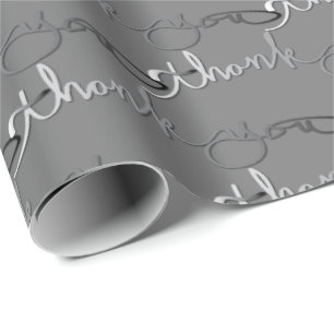 "Dank u" Gray Silvery Gradient Cadeaupapier