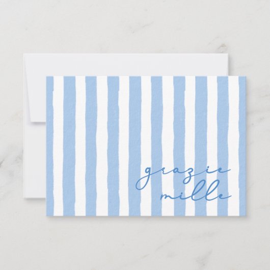 Dank u Grazie Mille Italiaans Opmerking Kaart Notitiekaartje (Voorkant)