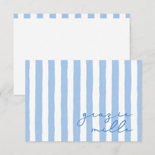 Dank u Grazie Mille Italiaans Opmerking Kaart Notitiekaartje (Voorkant / Achterkant)