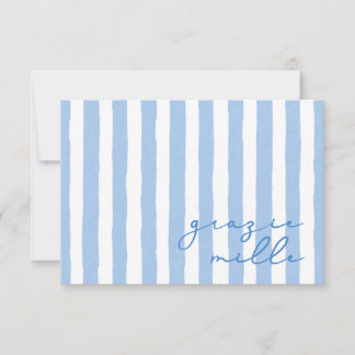 Dank u Grazie Mille Italiaans Opmerking Kaart Notitiekaartje