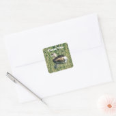 Dank u Grebe Foto met reflectie appreciatie Vierkante Sticker (Envelop)
