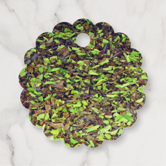 Dank u Green Brown Leaves Bedankjes Labels (Achterkant)