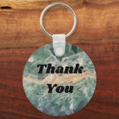 Dank u Green Fluorite Close-up Photo Gemstone Sleutelhanger (Voorkant)