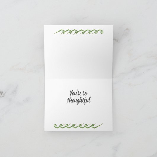 Dank u Green Frog Fern Natuur Garden Waterverf Bedankkaart (Binnen)