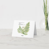 Dank u Green Frog Fern Natuur Garden Waterverf Bedankkaart (Achterkant)