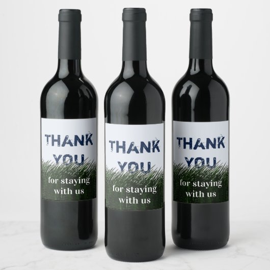 Dank u Green Grass en Sky Guest Wijn Etiket (Flessen)