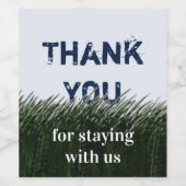 Dank u Green Grass en Sky Guest Wijn Etiket (Enkel label)