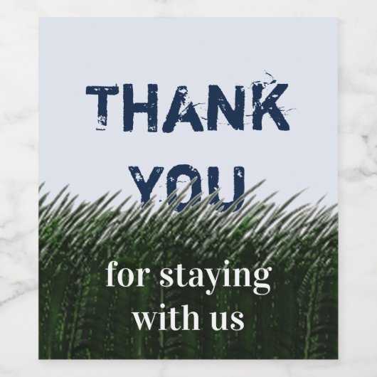 Dank u Green Grass en Sky Guest Wijn Etiket (Enkel label)