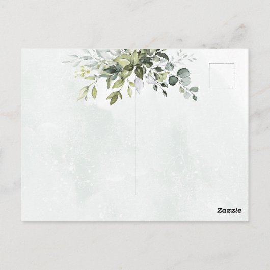 Dank u Greenery Minimalist Script Kaart (Achterkant)