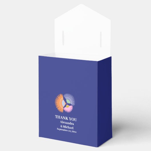 Dank u Griekenland Santorini bruiloft Bedankdoosjes (Geopend)