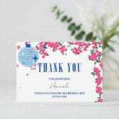 Dank u Grieks Bougainvillea baby shower kaart (Staand voorkant)