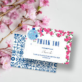 Dank u Grieks Bougainvillea baby shower kaart