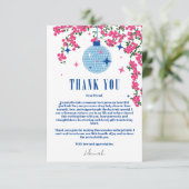 Dank u Grieks Bougainvillea disco baby shower Informatiekaartje (Staand voorkant)