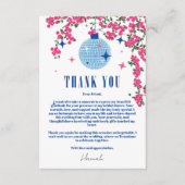 Dank u Grieks Bougainvillea vrijgezellenfeest kaar Informatiekaartje (Voorkant)