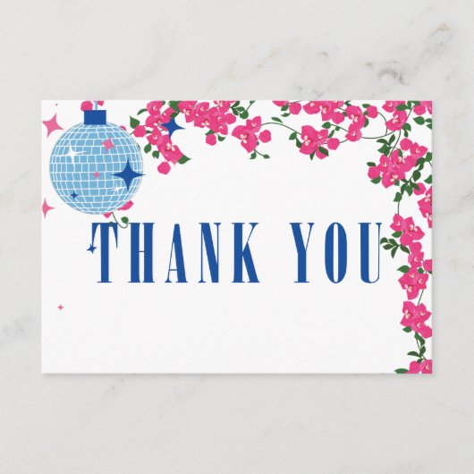 Dank u Grieks Bougainvillea vrijgezellenfeest kaar Informatiekaartje (Voorkant)