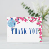 Dank u Grieks Bougainvillea vrijgezellenfeest kaar Informatiekaartje (Staand voorkant)