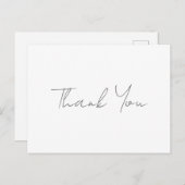 Dank U Grijs Handgeschreven Klassieke Chic Wit Briefkaart (Voorkant / Achterkant)