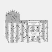 Dank u - Grijs/Wit Eenvoudige Strepen Patroon Bedankdoosjes (Uitgevouwen)