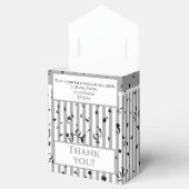 Dank u - Grijs/Wit Eenvoudige Strepen Patroon Bedankdoosjes (Geopend)