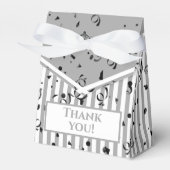 Dank u - Grijs/Wit Eenvoudige Strepen Patroon Bedankdoosjes (Voorkant Zijde)