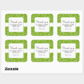 Dank u: Groen 70e geboorte nummer patroon Vierkante Sticker (Vel)