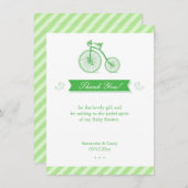 Dank u Groen Baby shower Kaart (Voorkant / Achterkant)