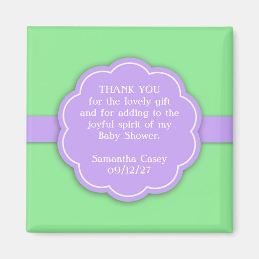 Dank u Groen Baby shower ten gunste van Magnet (Voorkant)