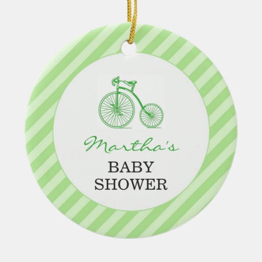Dank u Groen Neutraal Baby shower Favor Ornament (Voorkant)
