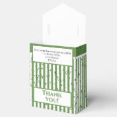 Dank u - Groen/Wit Eenvoudige Strepen Patroon Bedankdoosjes (Geopend)